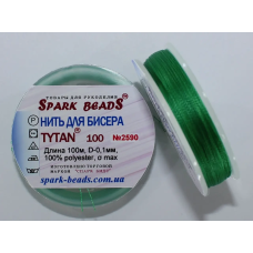 Нитка Титан 100 Spark Beads, 100 м, зелена трава— нитка для бісероплетіння, вишивки, рукоділля