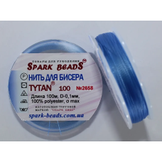 Нитка Титан 100 Spark Beads, 100 м, небесно-синій — нитка для бісероплетіння, вишивки, рукоділля