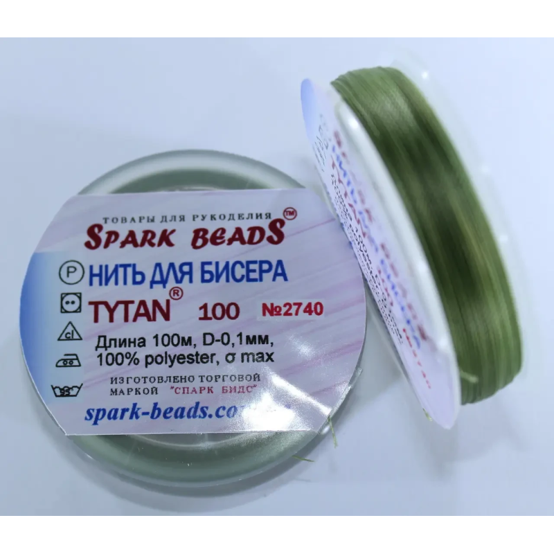 Нитка Титан 100 Spark Beads, 100 м, лісовий зелений — нитка для бісероплетіння, вишивки, рукоділля Нитка Титан 100 Spark Beads, 100 м, лісовий зелений — нитка для бісероплетіння, вишивки, рукоділля