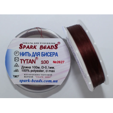 Нитка Титан 100 Spark Beads, 100 м, коричнево бордовий— нитка для бісероплетіння, вишивки, рукоділля