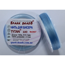 Нитка Титан 100 Spark Beads, 100 м, світло блакитний— нитка для бісероплетіння, вишивки, рукоділля