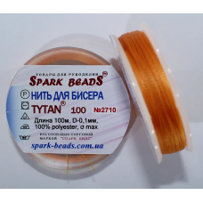 Нитка Титан 100 Spark Beads, 100 м, мандариновий— нитка для бісероплетіння, вишивки, рукоділля