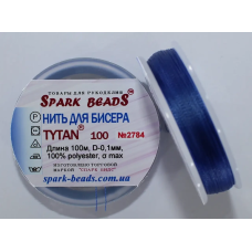 Нитка Титан 100 Spark Beads, 100 м, синій сапфір— нитка для бісероплетіння, вишивки, рукоділля