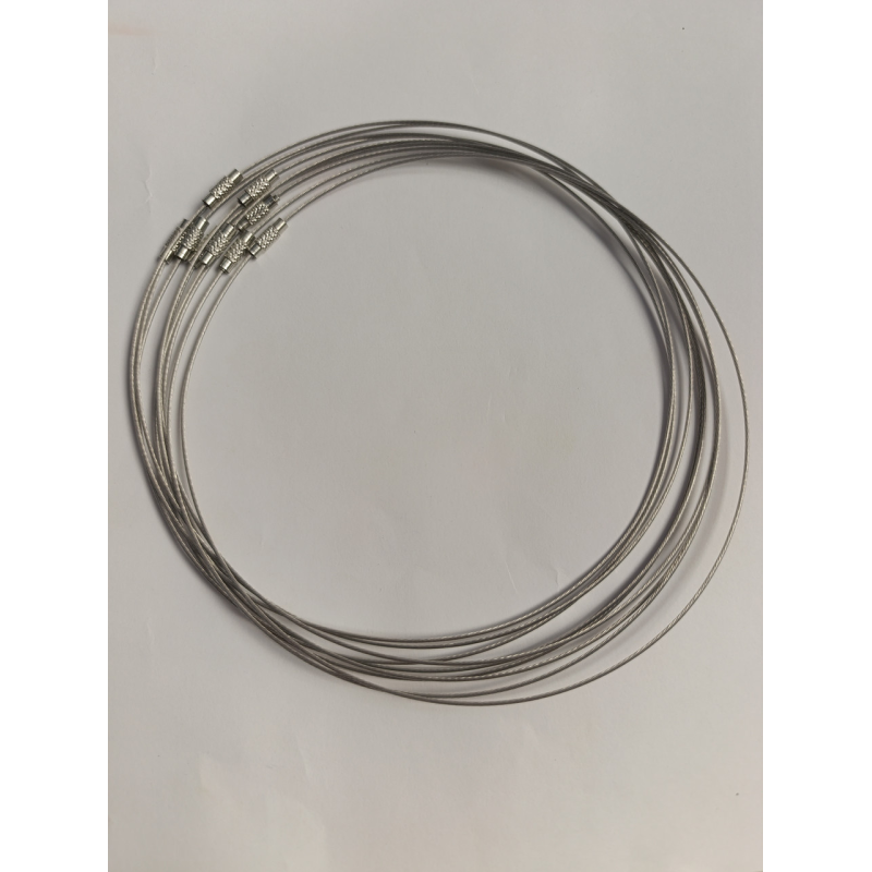 Основа для кольє з ювелірного тросика, 46 см, сталева застібка, сріблястий колір Основа для кольє з ювелірного тросика, 46 см, сталева застібка, сріблястий колір