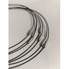 Основа для кольє з ювелірного тросика, 46 см, сталева застібка, чорний колір