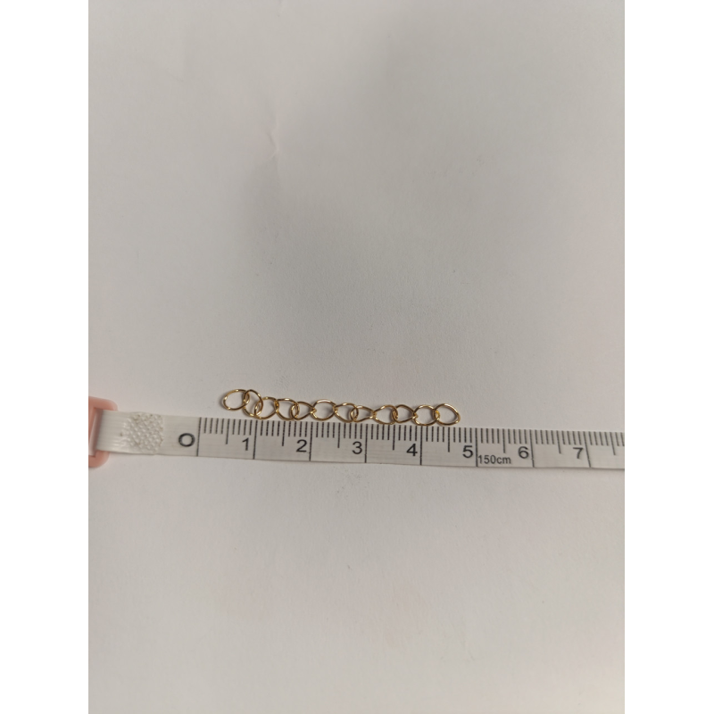 Подовжуючий ланцюжок для прикрас, 5 см, метал, золотистий колір, 1 шт