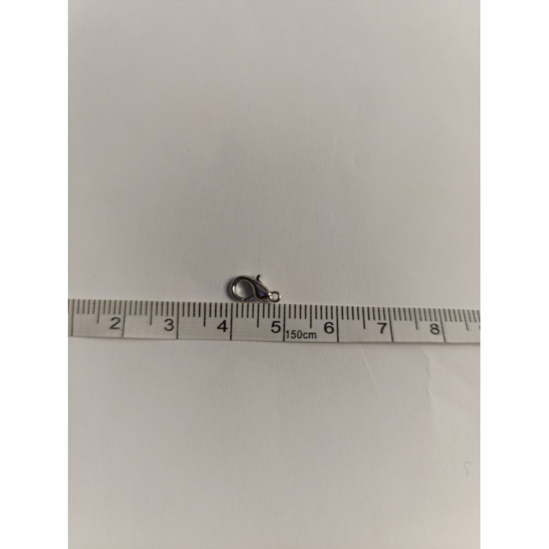 Карабін для прикрас, 0,9 см, метал, сріблястий колір, 1 шт