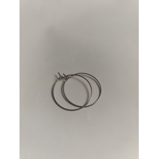 Швензи-кільця з нержавіючої сталі, 25 мм, темно-сріблястий колір, 1 пара