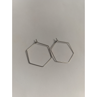 Швензи-шестикутники з нержавіючої сталі, 25 мм, темно-сріблястий колір, 1 пара