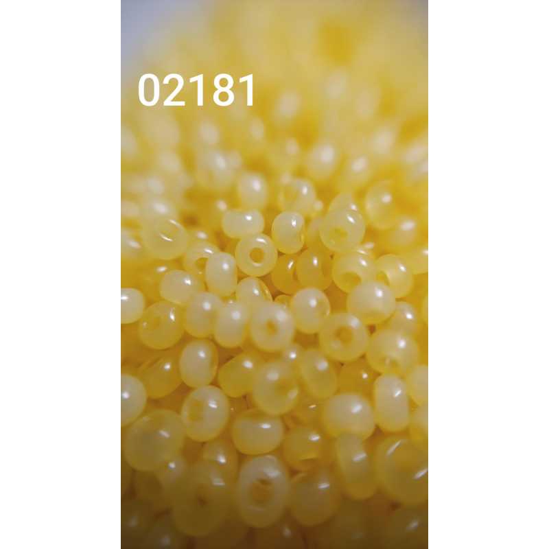 Чеський бісер Preciosa 10/0, 02181 жовтий, 1 г — бісер для рукоділля, прикрас і вишивки