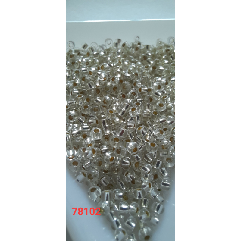 Чеський бісер Preciosa 10/0, 78102 срібний, 50 г — бісер для рукоділля, прикрас і вишивки