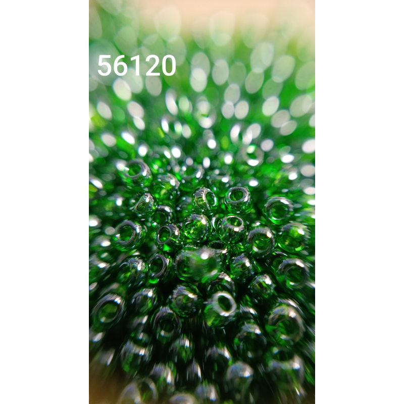 Чеський бісер Preciosa 10/0, 56120 зелений, 1г — бісер для рукоділля, прикрас і вишивки