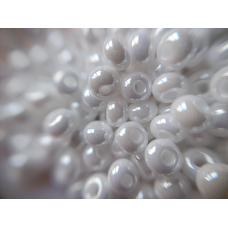 Чеський бісер Preciosa 6/0, 46102 білий перлинний, 50 г — бісер для рукоділля, прикрас і вишивки