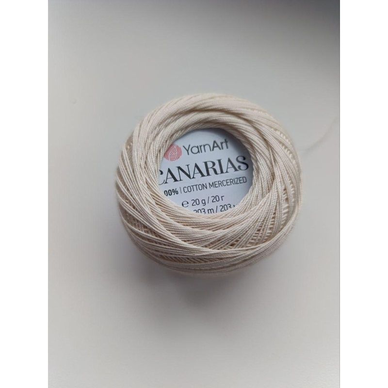Нитки Canarias молочні, 100% бавовна, для в’язання джгутів з бісеру