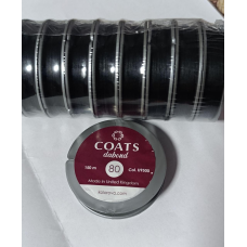 Нитки Coats Dabond 80 чорний, 150 м, поліестер, шайба