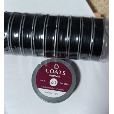 Нитки Coats Dabond 60, чорний, 150 м, поліестер, шайба