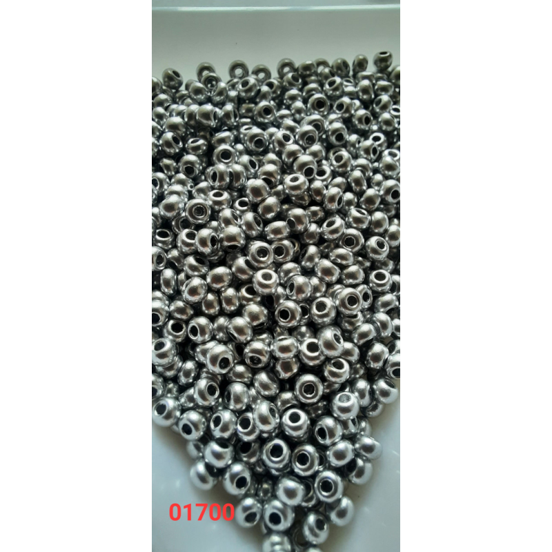 Чеський бісер Preciosa 10/0, 01700 срібний, 50 г — бісер для рукоділля, прикрас і вишивки