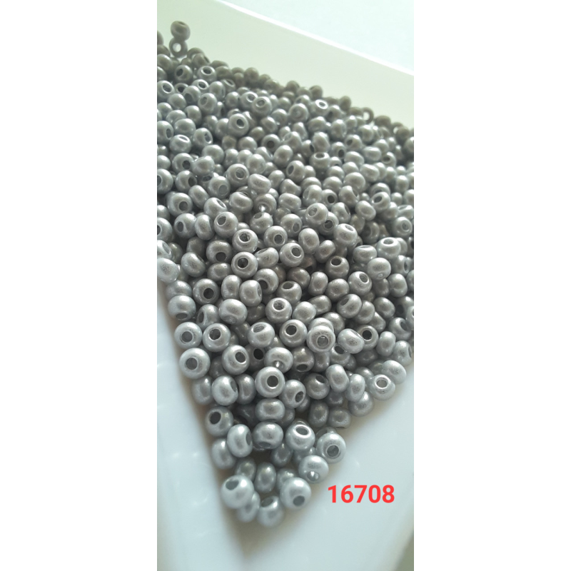 Чеський бісер Preciosa 10/0, 16708 сірий, 50 г — бісер для рукоділля, прикрас і вишивки